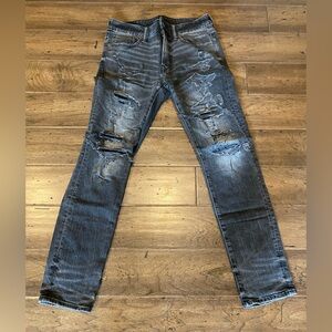 American Eagle Outfitters Men's Ripped Black Jeans